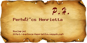 Perhócs Henrietta névjegykártya